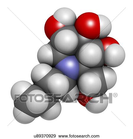 Miglustat Gaucher disease drug molecule View Large Illustration Stock Illustration - Miglustat Gaucher disease drug molecule. Fotosearch