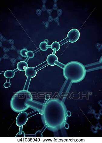 Stock Illustration - "Molecular model, illustration". Fotosearch