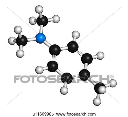 Stock Illustration - "N, N-dimethyl-p-toluidine (DMPT) molecule". Fotosearch