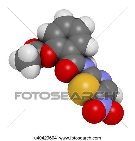 Stock Illustration - Nitazoxanide antiprotozoal drug molecule. Fotosearch