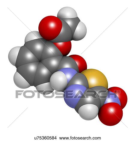 Stock Illustration - Nitazoxanide antiprotozoal drug molecule. Fotosearch