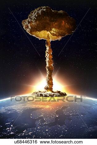 Stock Illustration - "Nuclear bomb explosion, illustration". Fotosearch