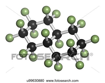 Clipart - Perfluorodecalin fluorocarbon molecule. Fotosearch