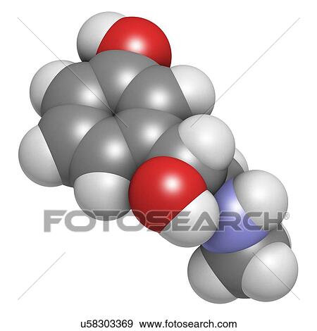 Stock Illustration - Phenylephrine decongestant drug molecule. Fotosearch