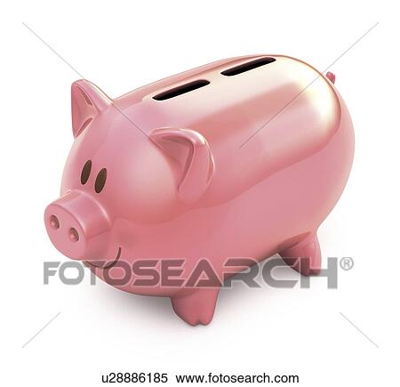 Stock Illustration - "Piggy bank with two slots, illustration". Fotosearch