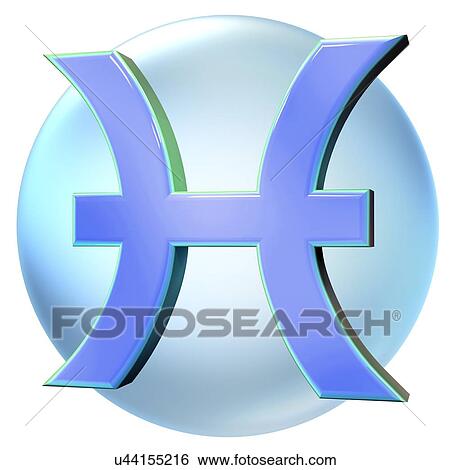Stock Illustration - "Pisces sign of the zodiac, illustration". Fotosearch