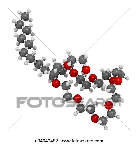 Polidocanol sclerosant drug molecule View Large Illustration Drawing - Polidocanol sclerosant drug molecule. Fotosearch