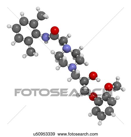 Ranolazine antianginal drug molecule View Large Illustration Stock Illustration - Ranolazine antianginal drug molecule. Fotosearch