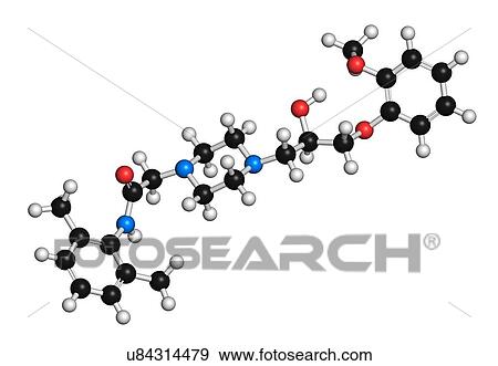 Ranolazine antianginal drug molecule View Large Illustration Stock Illustration - Ranolazine antianginal drug molecule. Fotosearch
