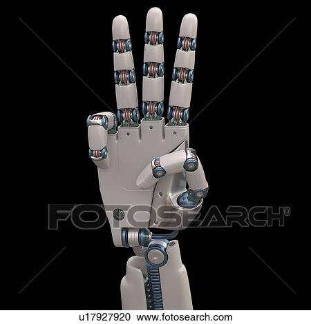 Clipart - "Robotic hand, illustration". Fotosearch