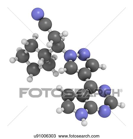 Drawing - Ruxolitinib myelofibrosis cancer drug. Fotosearch