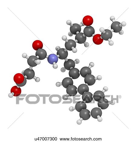 Clipart - Sacubitril hypertension drug molecule. Fotosearch