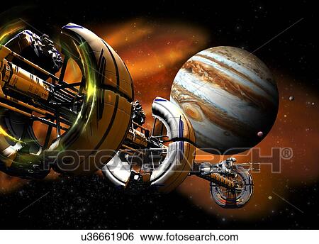 "Spacecraft, illustration" View Large Illustration Stock Illustration - "Spacecraft, illustration". Fotosearch
