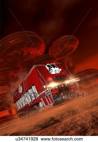 "Spacecraft on Mars, illustration" View Large Illustration Stock Illustration - "Spacecraft on Mars, illustration". Fotosearch