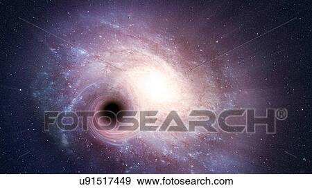 Spiral galaxy and black hole View Large Illustration Stock Illustration - Spiral galaxy and black hole. Fotosearch