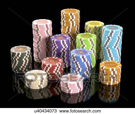 "Stacks of gambling chips, illustration" View Large Illustration Drawing - "Stacks of gambling chips, illustration". Fotosearch