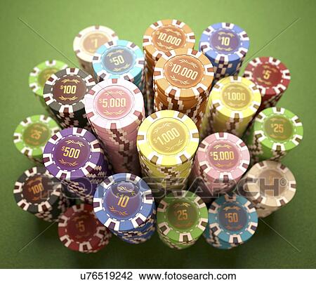 "Stacks of gambling chips, illustration" View Large Illustration Drawing - "Stacks of gambling chips, illustration". Fotosearch