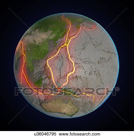 "Tectonic plates, illustration" View Large Illustration Stock Illustration - "Tectonic plates, illustration". Fotosearch
