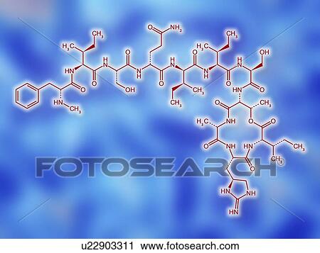 Clip Art - Teixobactin antibiotic structure formulae. Fotosearch