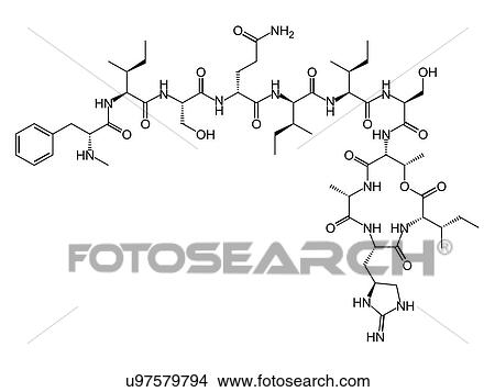 Stock Illustration - Teixobactin antibiotic structure formulae. Fotosearch