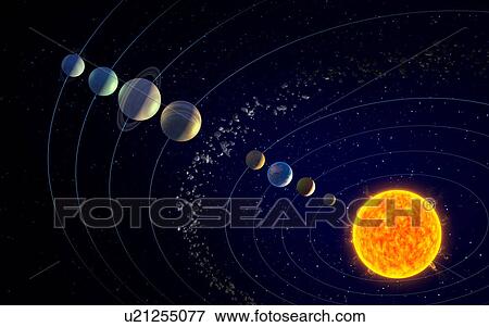 Stock Illustration - "The solar system, illustration". Fotosearch