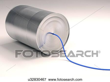 "Tin can telephone, illustration" View Large Illustration Stock Illustration - "Tin can telephone, illustration". Fotosearch