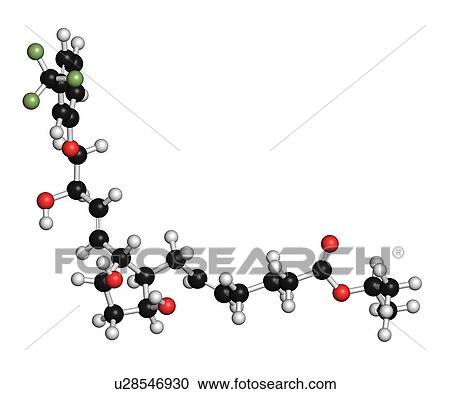 Travoprost eye disease drug molecule View Large Illustration Clipart - Travoprost eye disease drug molecule. Fotosearch