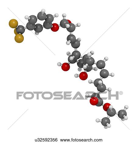 Stock Illustration - Travoprost eye disease drug molecule. Fotosearch