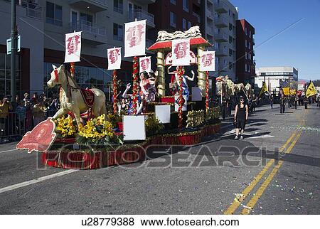 Stock Photo - "115th Golden Dragon Parade, Chinese New Year, 2014, Year of the Horse, Los Angeles, California, USA". Fotosearch