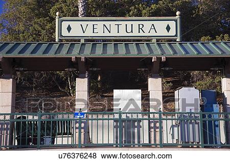 Stock Photo - "Amtrak train stop, Ventura, California, USA". Fotosearch