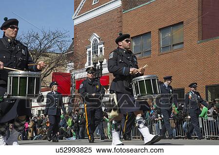 Stock Photography - "Boston Police, St. Patrick's Day Parade, 2014, South Boston, Massachusetts, USA". Fotosearch