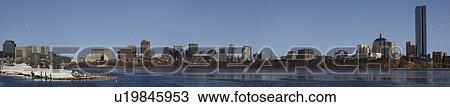 "Boston Skyline Panoramic in winter on half frozen Charles River, Massachusetts, USA" View Large Photo Image Stock Image - "Boston Skyline Panoramic in winter on half frozen Charles River, Massachusetts, USA". Fotosearch