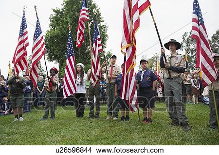 "Boyscouts display US Flag at solemn 2014 Memorial Day Event, Los Angeles National Cemetery, California, USA" View Large Photo Image Picture - "Boyscouts display US Flag at solemn 2014 Memorial Day Event, Los Angeles National Cemetery, California, USA". Fotosearch
