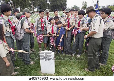 "Boyscouts placing 85, 000 US Flags at Annual Memorial Day Event, Los Angeles National Cemetery, California, USA" View Large Photo Image Stock Image - "Boyscouts placing 85, 000 US Flags at Annual Memorial Day Event, Los Angeles National Cemetery, California, USA". Fotosearch