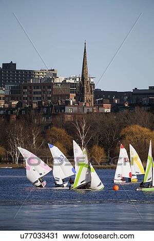 "Colorful sailboats and Boston Skyline in winter on Charles River, Massachusetts, USA" View Large Photo Image Stock Image - "Colorful sailboats and Boston Skyline in winter on Charles River, Massachusetts, USA". Fotosearch