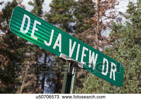 Stock Image - "De Ja View Drive, a view road in Ouray, Colorado, USA". Fotosearch