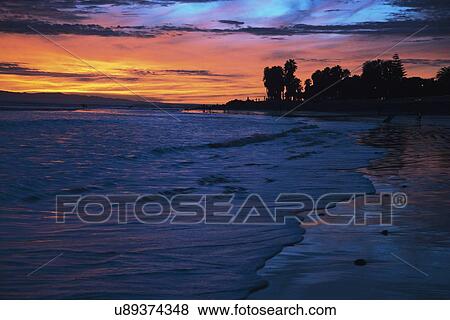"Deep purple and orange sunset looking towards Anacapa Island, Ventura, California, USA" View Large Photo Image Stock Photo - "Deep purple and orange sunset looking towards Anacapa Island, Ventura, California, USA". Fotosearch