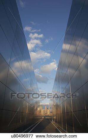 Stock Photo - "Empty Sky: Jersey City 9/11 Memorial at sunset, New Jersey, USA". Fotosearch