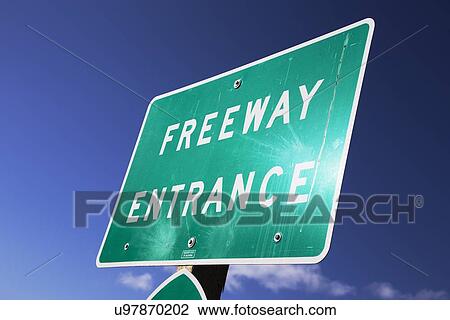 Stock Image - "Freeway Entrance to Route 101, Ventura, California, USA". Fotosearch