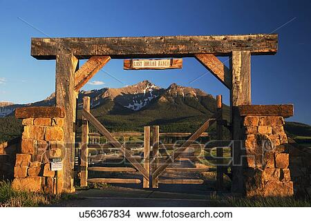 "Historic Last Dollar Ranch gate, Hastings Mesa, Route 58p, near Ridgway, Colorado, USA" View Large Photo Image Picture - "Historic Last Dollar Ranch gate, Hastings Mesa, Route 58p, near Ridgway, Colorado, USA". Fotosearch
