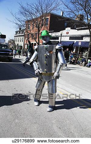 "Irish Tin Man, St. Patrick's Day Parade, 2014, South Boston, Massachusetts, USA" View Large Photo Image Stock Photo - "Irish Tin Man, St. Patrick's Day Parade, 2014, South Boston, Massachusetts, USA". Fotosearch