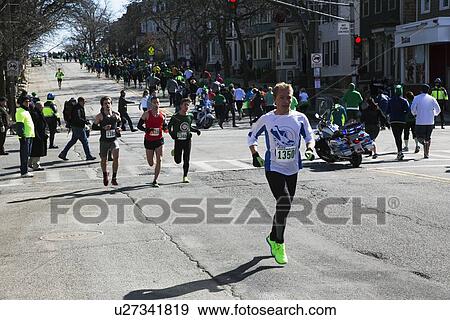 "Joggers, South Boston, St. Patrick's Day Road Race, South Boston, Massachusetts, USA" View Large Photo Image Stock Photo - "Joggers, South Boston, St. Patrick's Day Road Race, South Boston, Massachusetts, USA". Fotosearch