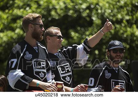 Stock Photo - "Marian Gaborik, Mike Richards and Jeff Carter at LA Kings 2014 Stanley Cup Victory Parade, Los Angeles, California, USA". Fotosearch