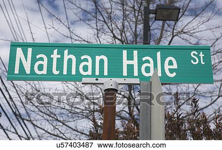 Stock Photo - Nathan Hale Street sign. Fotosearch
