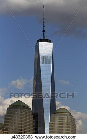 Stock Image - "One World Trade Center (1WTC), Freedom Tower featured in New York City Skyline, New York City, New York, USA". Fotosearch