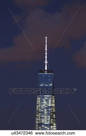 "One World Trade Center (1WTC), Freedom Tower and clouds, New York City Skyline at dusk, New York City, New York, USA" View Large Photo Image Stock Photograph - "One World Trade Center (1WTC), Freedom Tower and clouds, New York City Skyline at dusk, New York City, New York, USA". Fotosearch
