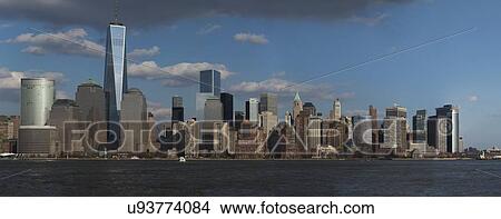 "Panoramic view of New York City Skyline on water featuring One World Trade Center (1WTC), Freedom Tower, New York City, New York, USA City, New York, USA" View Large Photo Image Picture - "Panoramic view of New York City Skyline on water featuring One World Trade Center (1WTC), Freedom Tower, New York City, New York, USA City, New York, USA". Fotosearch