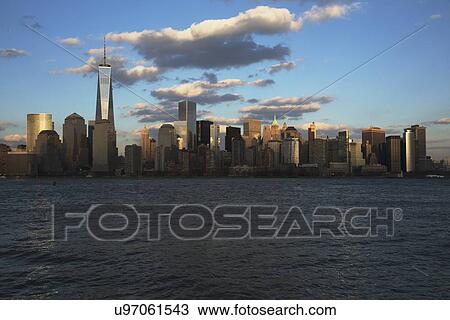 "Panoramic view of New York City Skyline on water featuring One World Trade Center (1WTC), Freedom Tower, New York City, New York, USA" View Large Photo Image Stock Image - "Panoramic view of New York City Skyline on water featuring One World Trade Center (1WTC), Freedom Tower, New York City, New York, USA". Fotosearch