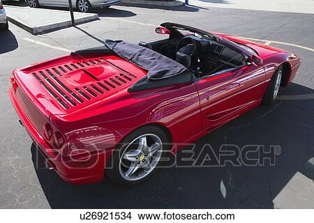 "Parked red Ferrari with top down, Ventura, California, USA" View Large Photo Image Picture - "Parked red Ferrari with top down, Ventura, California, USA". Fotosearch