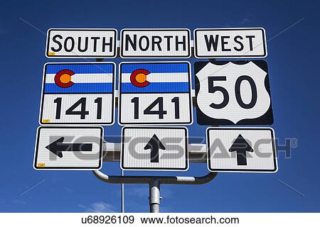 Stock Photo - "Route 141 and Route 50, south of Grand Junction, Colorado, USA". Fotosearch